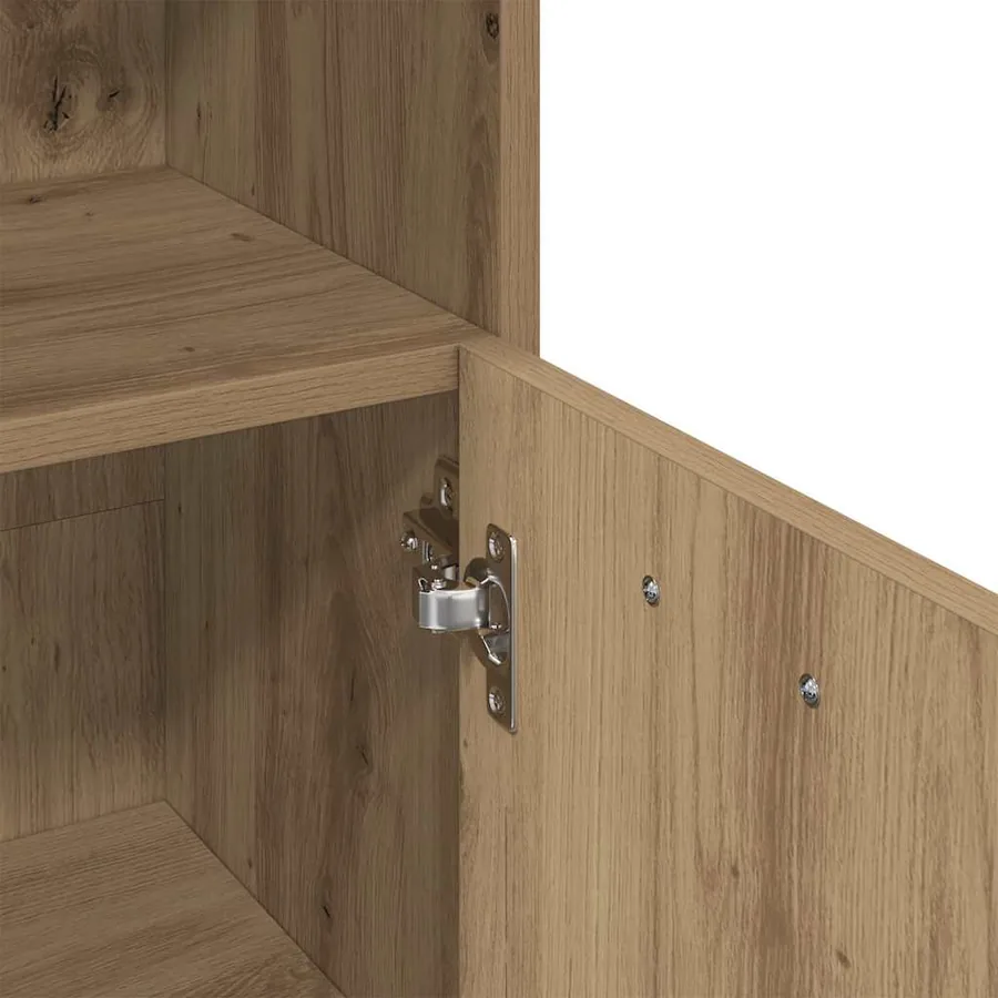 Armoire de bain chêne artisanal 30x30x95 cm bois d'ingénierie - 9