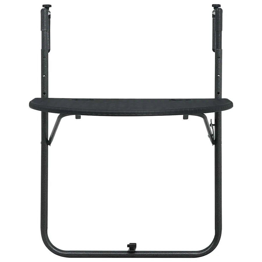Table de balcon Noir 60x64x83,5 cm Plastique Aspect de rotin - 2