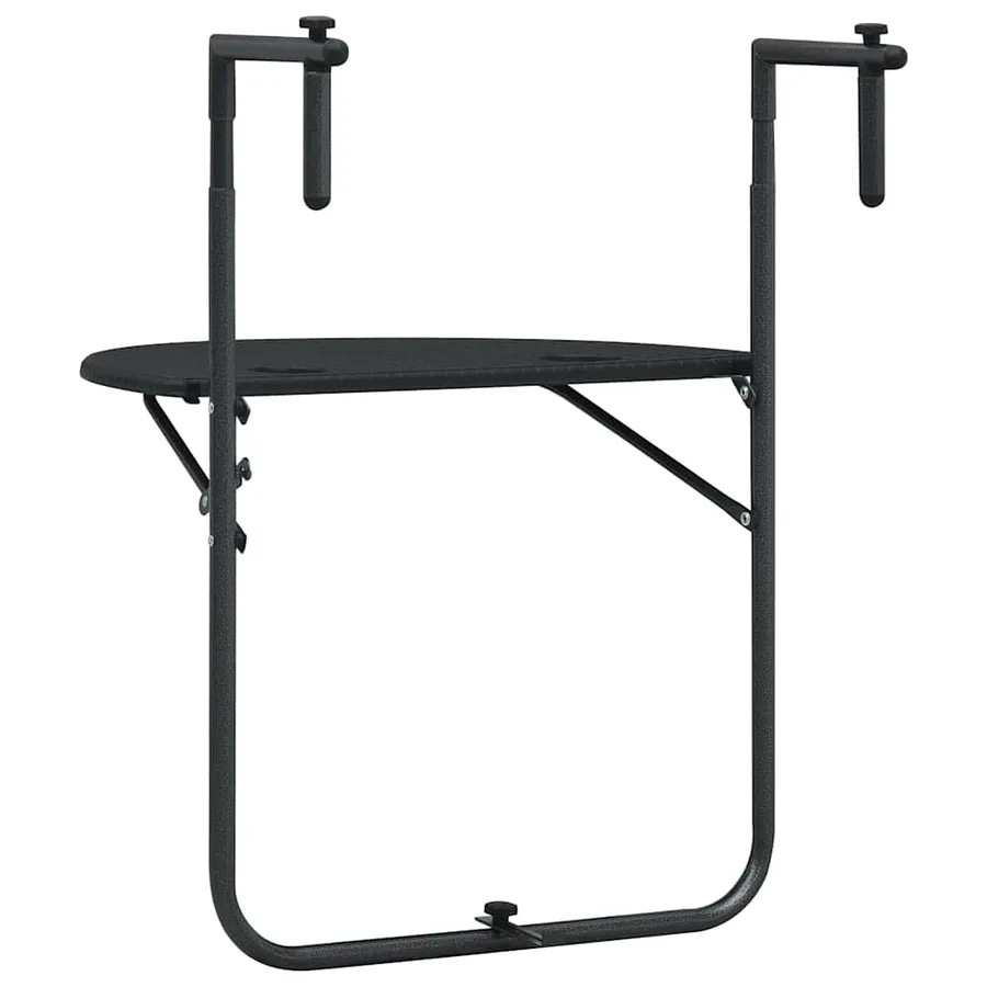 Table de balcon Noir 60x64x83,5 cm Plastique Aspect de rotin - 4