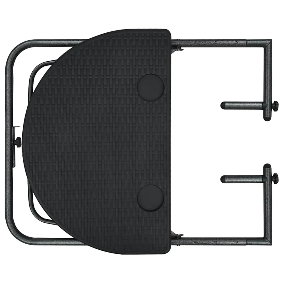 Table de balcon Noir 60x64x83,5 cm Plastique Aspect de rotin - 6