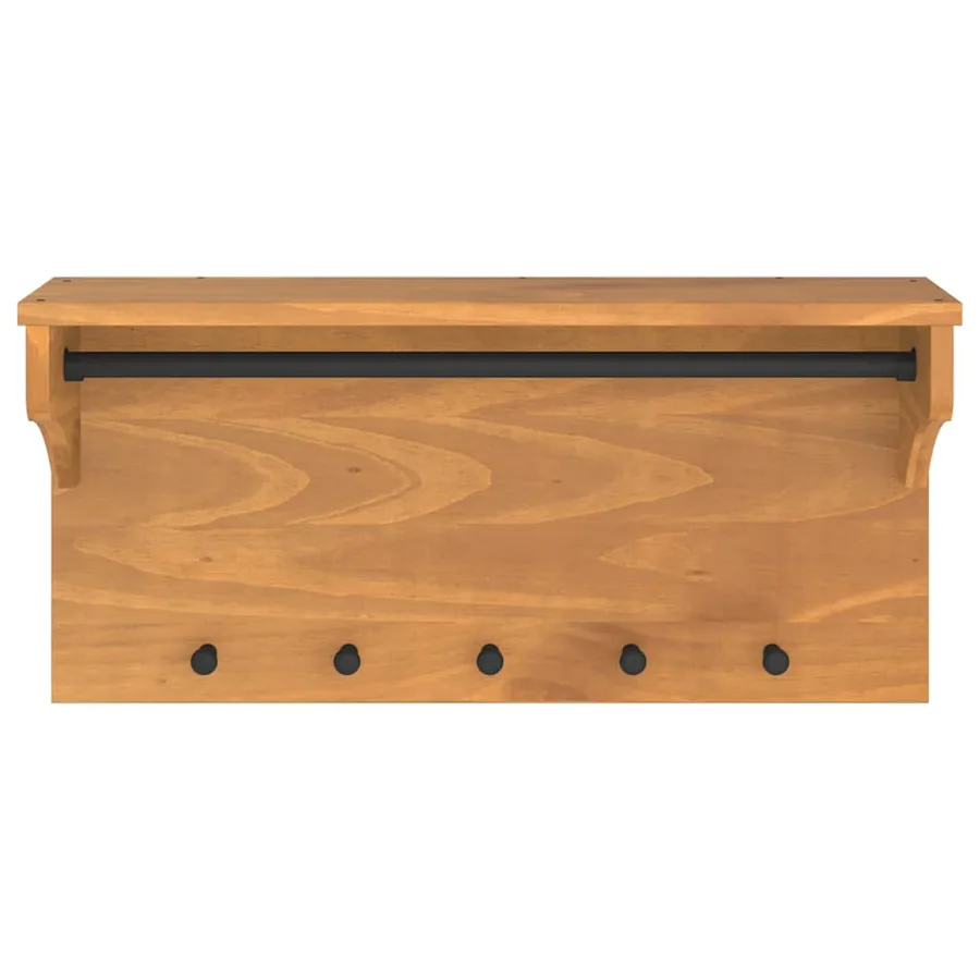 Porte-manteau mural SANDNES 87x30x42 cm bois massif pin - 5