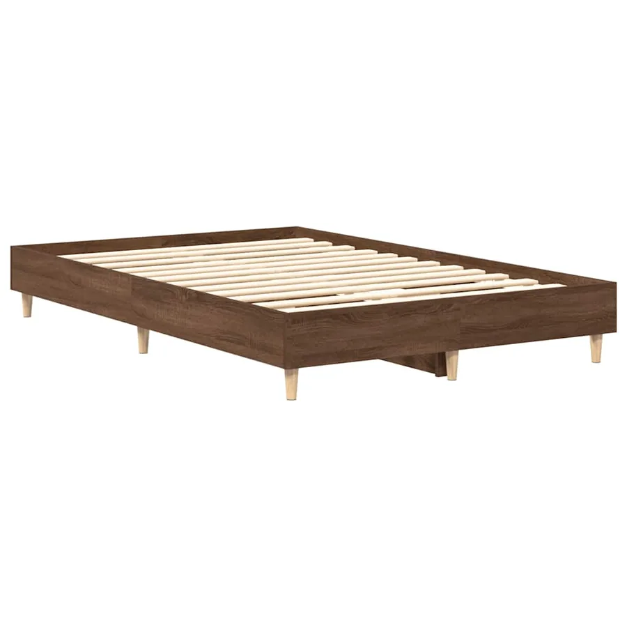 Cadre de lit sans matelas chêne marron 135x190 cm - 4