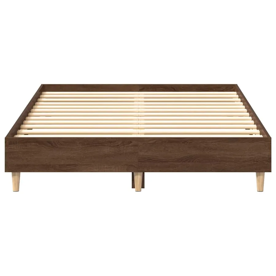 Cadre de lit sans matelas chêne marron 135x190 cm - 5