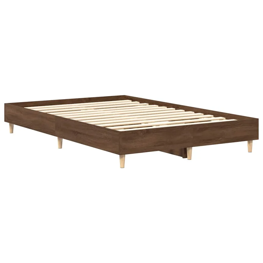 Cadre de lit sans matelas chêne marron 135x190 cm - 7
