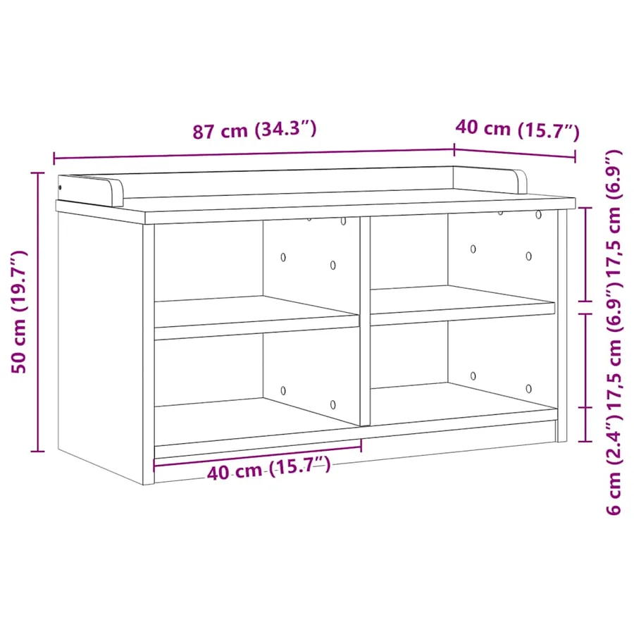 Banc de couloir SANDNES 87x40x50 cm bois de pin massif - 9