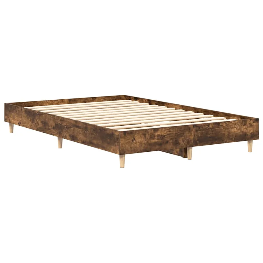 Cadre de lit sans matelas chêne fumé 135x190 cm bois ingénierie - 4