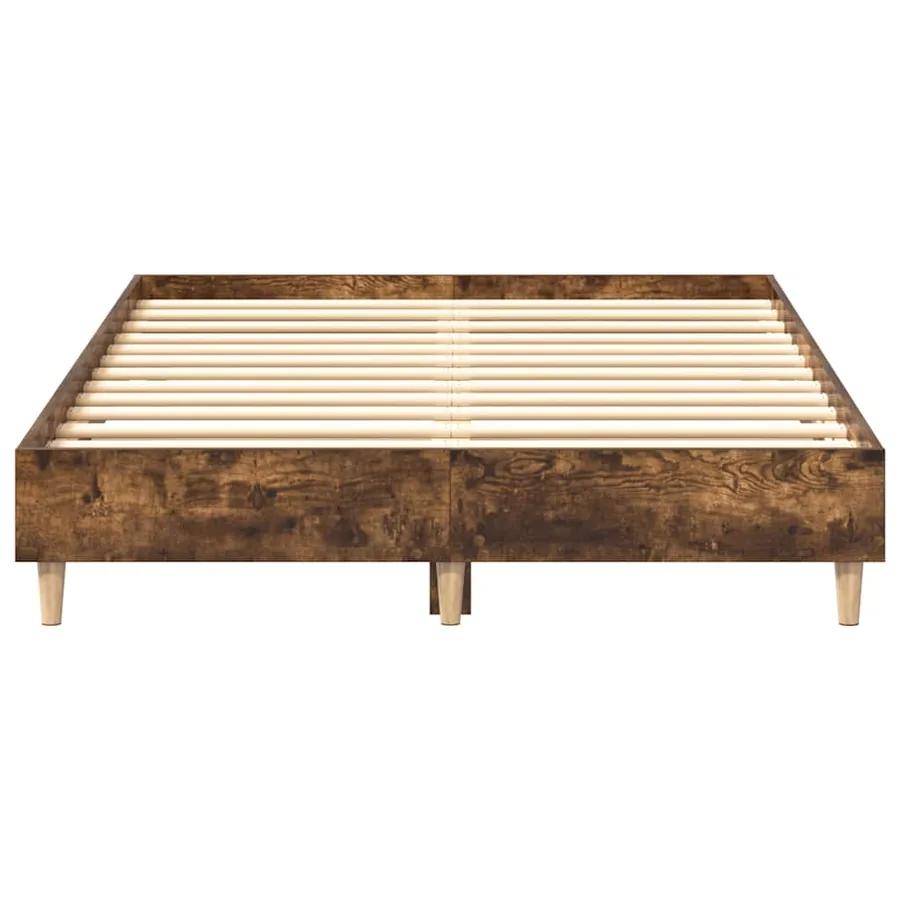 Cadre de lit sans matelas chêne fumé 135x190 cm bois ingénierie - 5