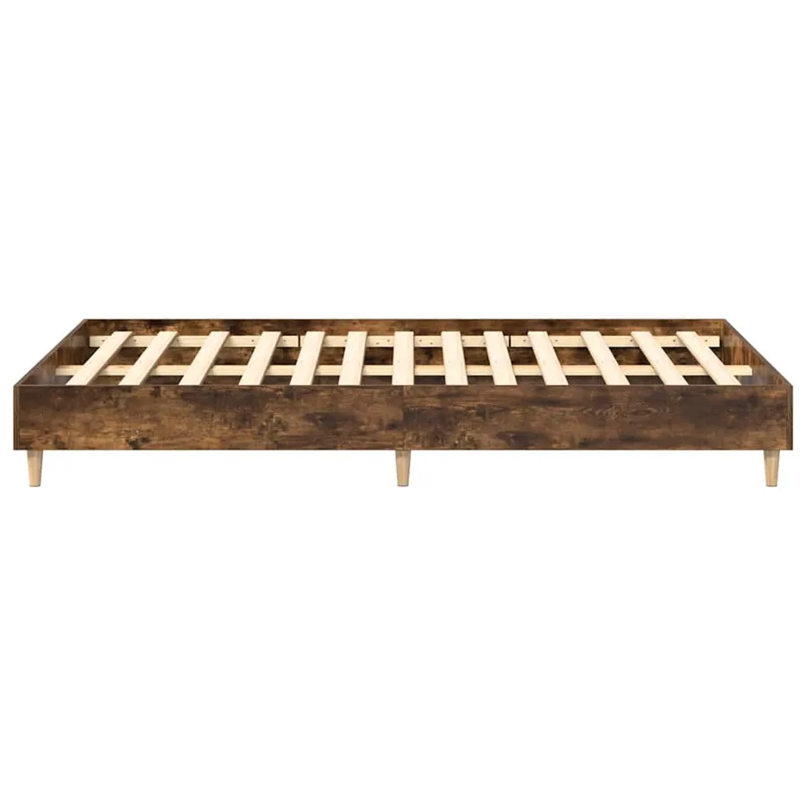 Cadre de lit sans matelas chêne fumé 135x190 cm bois ingénierie - 6
