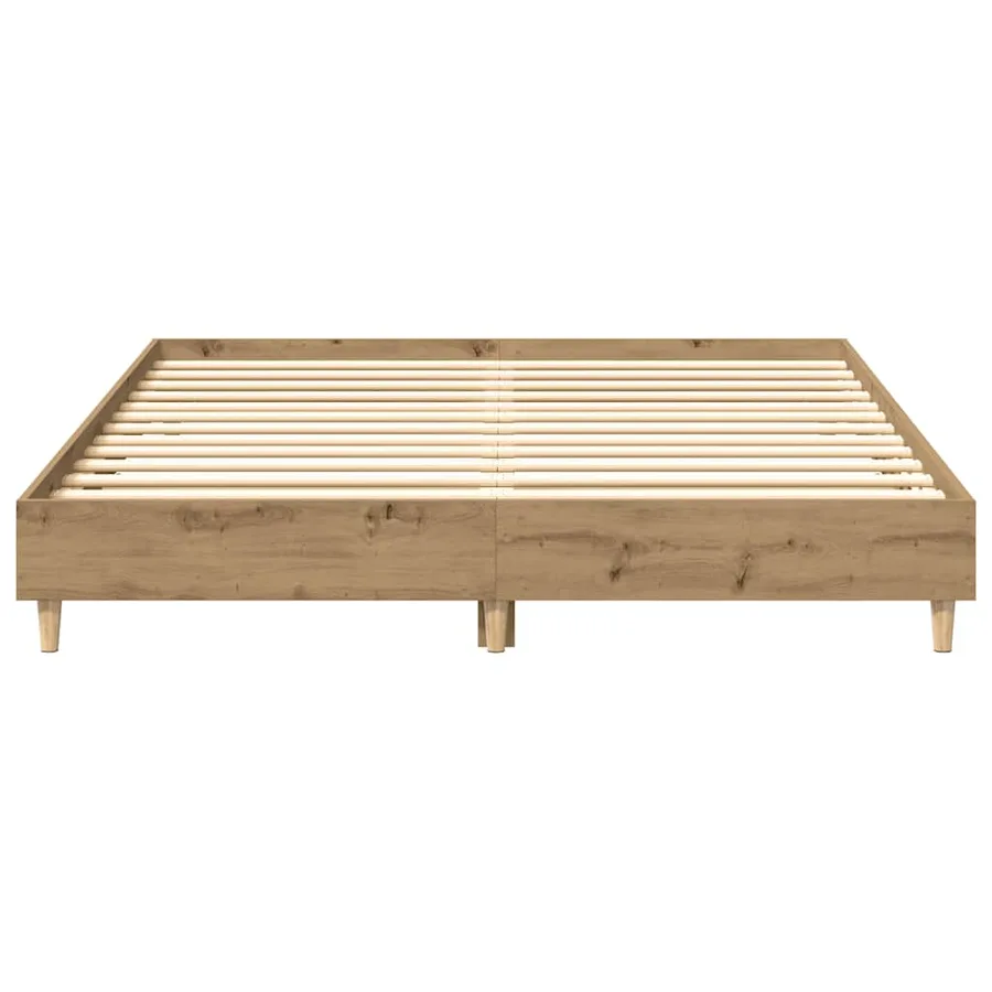 Cadre de lit sans matelas chêne artisanal 140x200 cm - 5