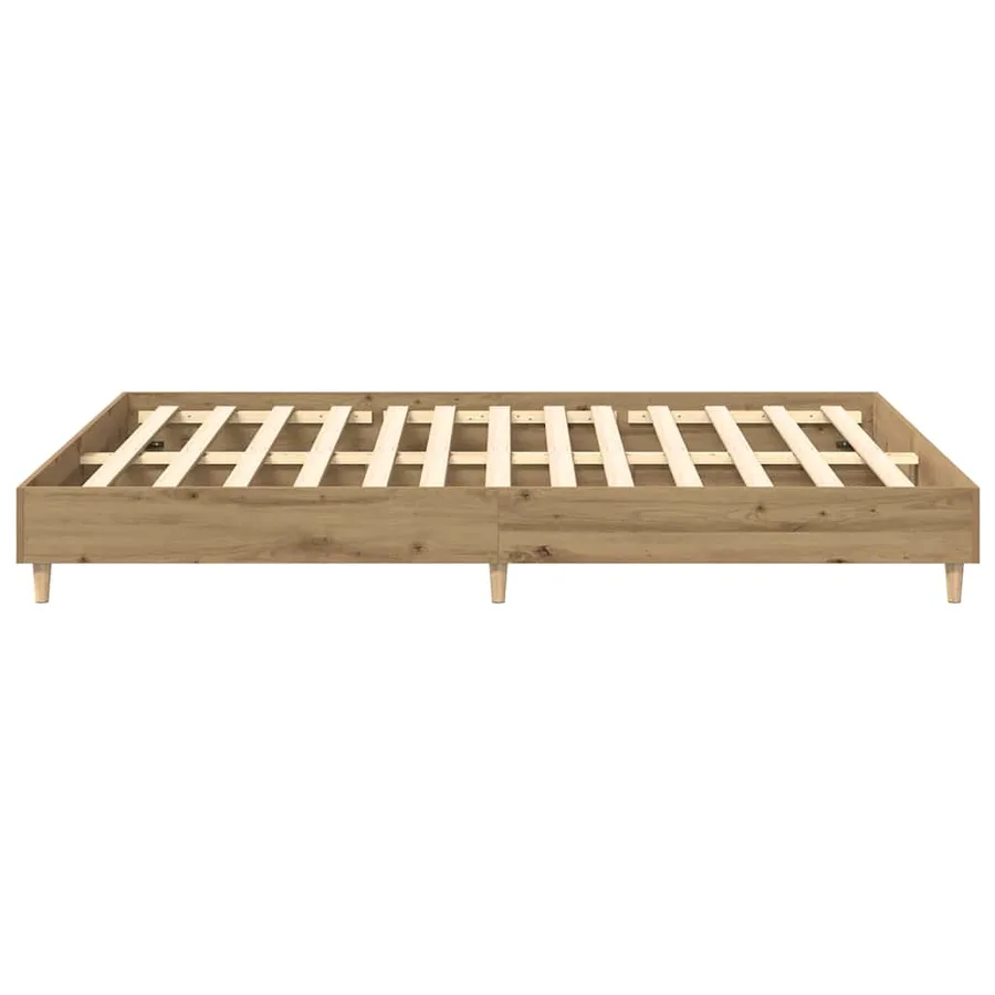 Cadre de lit sans matelas chêne artisanal 140x200 cm - 6