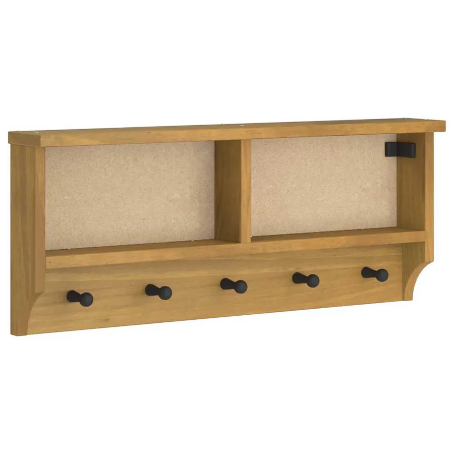 Porte-manteau mural SANDNES 87x12x35 cm bois massif pin - 2