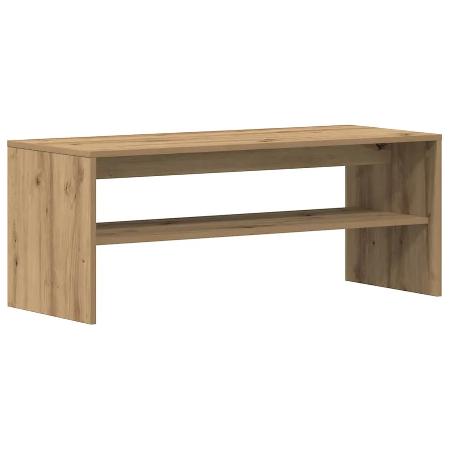 Meuble TV chêne artisanal 100x40x40 cm bois d'ingénierie - 2