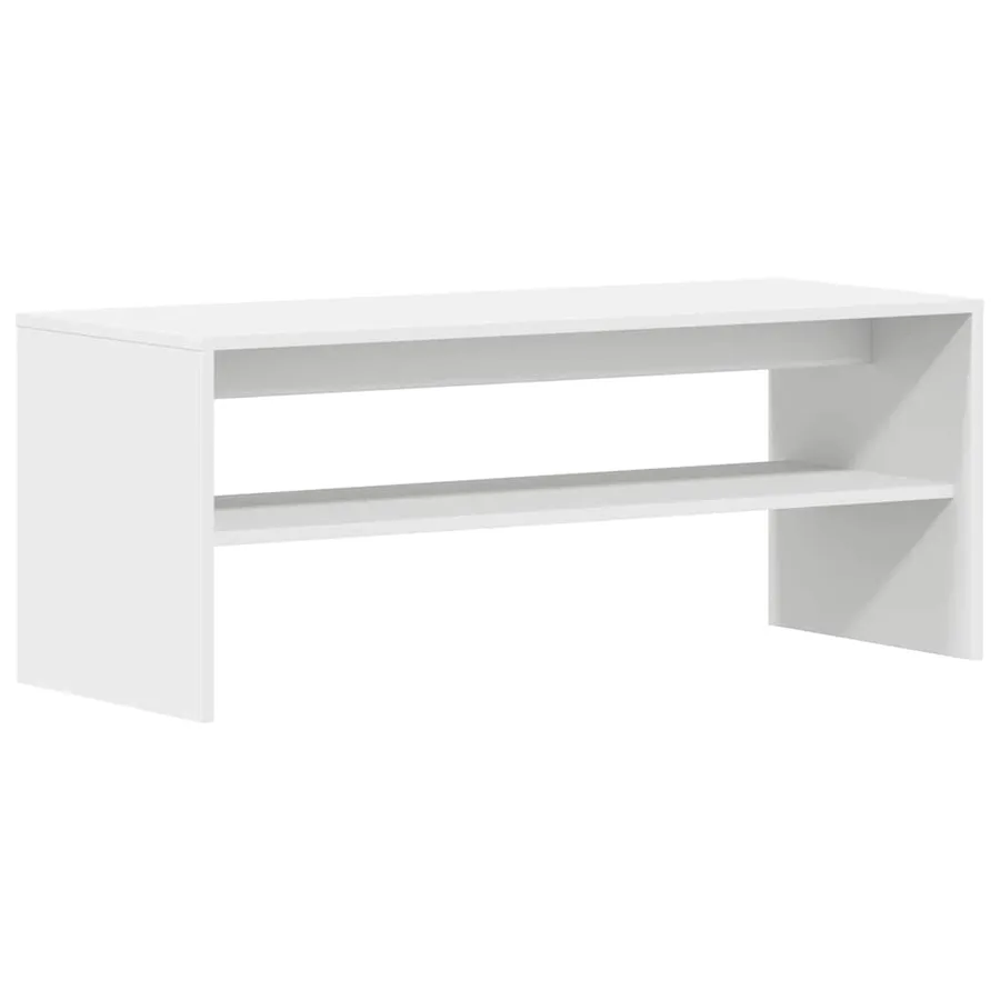 Meuble TV Blanc 100 x 40 x 40 cm Aggloméré - 2