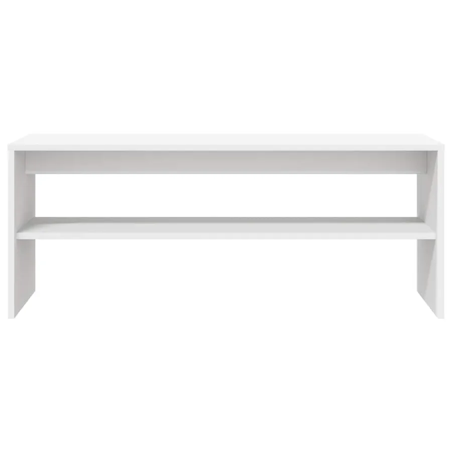 Meuble TV Blanc 100 x 40 x 40 cm Aggloméré - 5