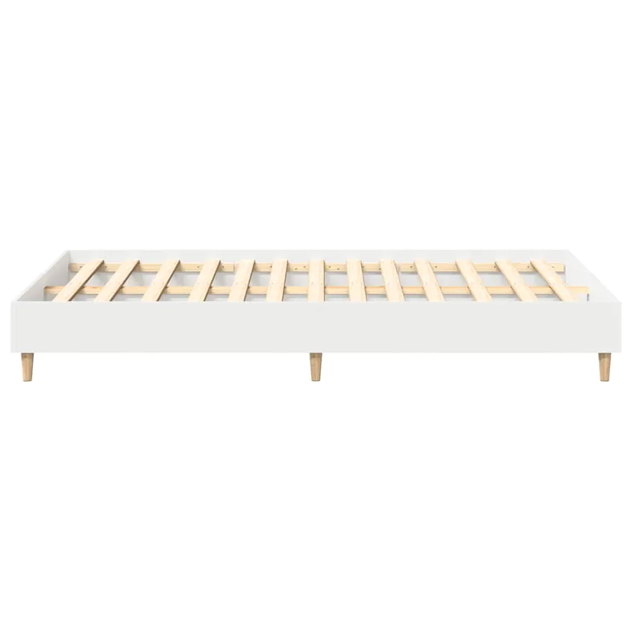 Cadre de lit sans matelas blanc 135x190 cm bois d'ingénierie - 6