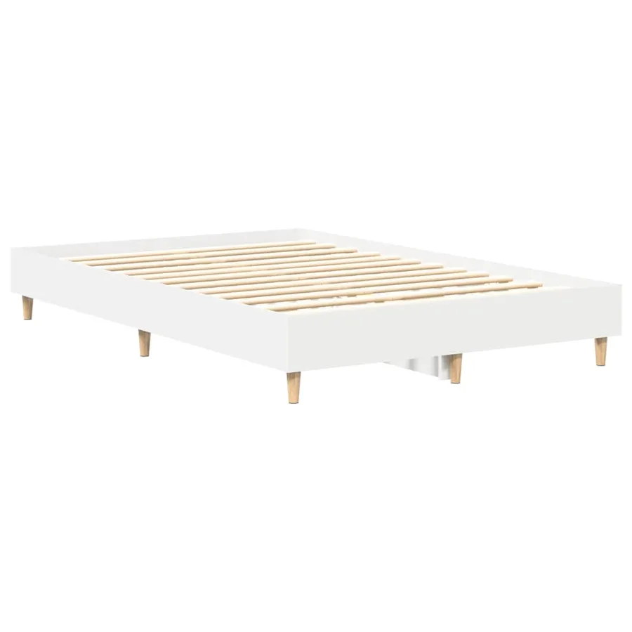 Cadre de lit sans matelas blanc 135x190 cm bois d'ingénierie - 7