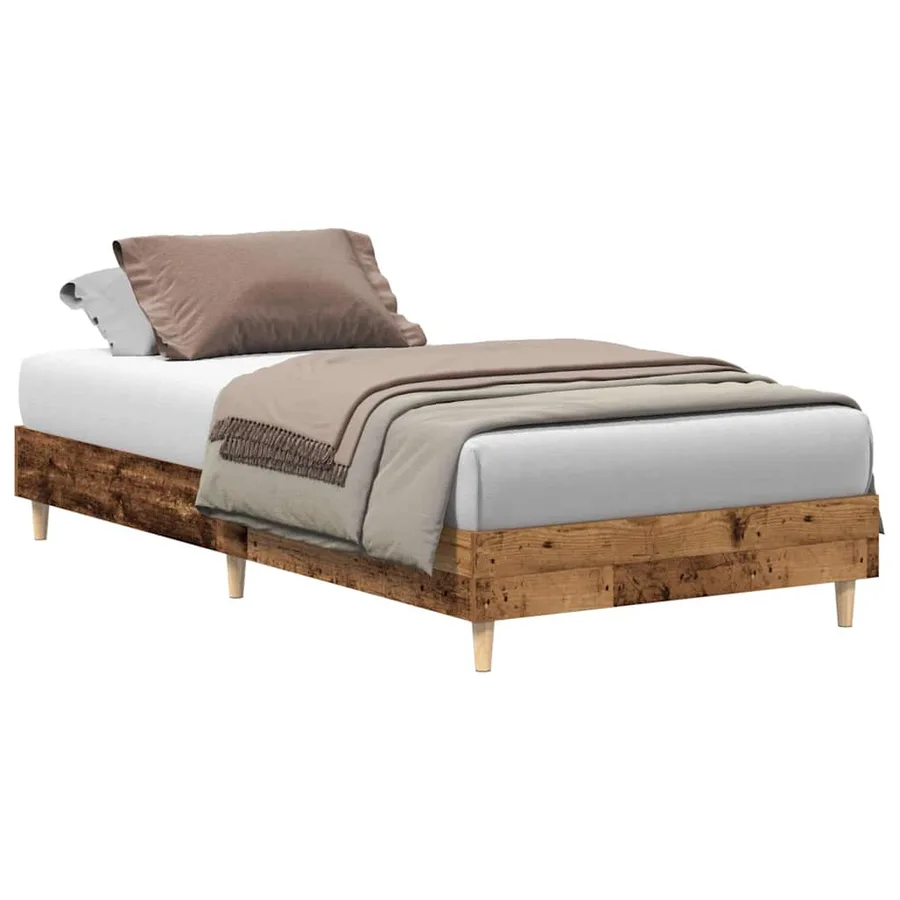Cadre de lit sans matelas vieux bois 90x190 cm bois ingénierie - 2