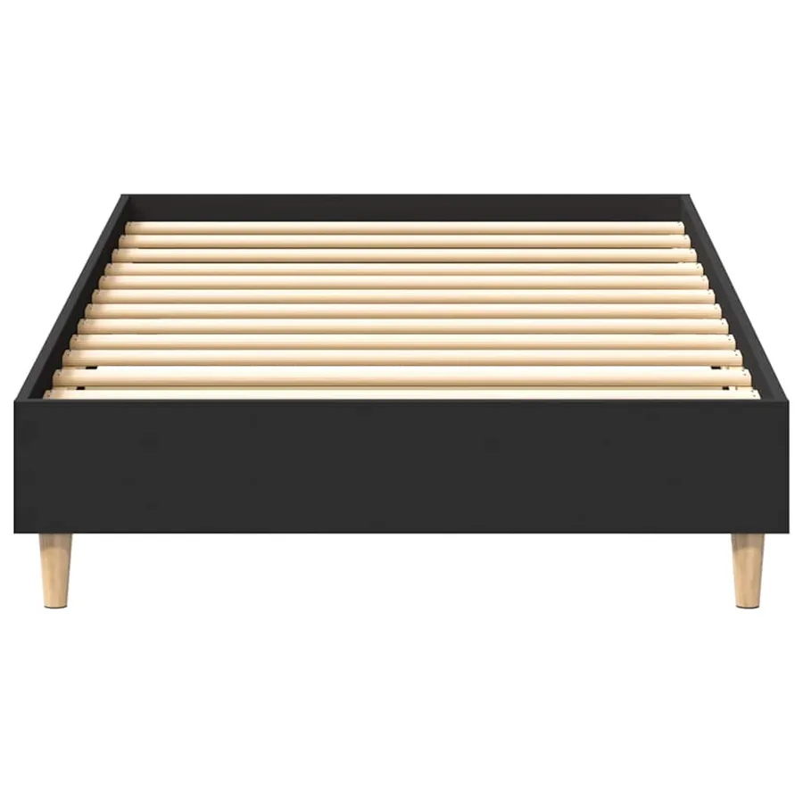 Cadre de lit sans matelas noir 90x190 cm bois ingénierie - 5