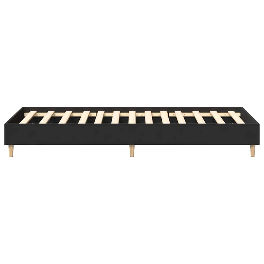 Cadre de lit sans matelas noir 90x190 cm bois ingénierie - 6