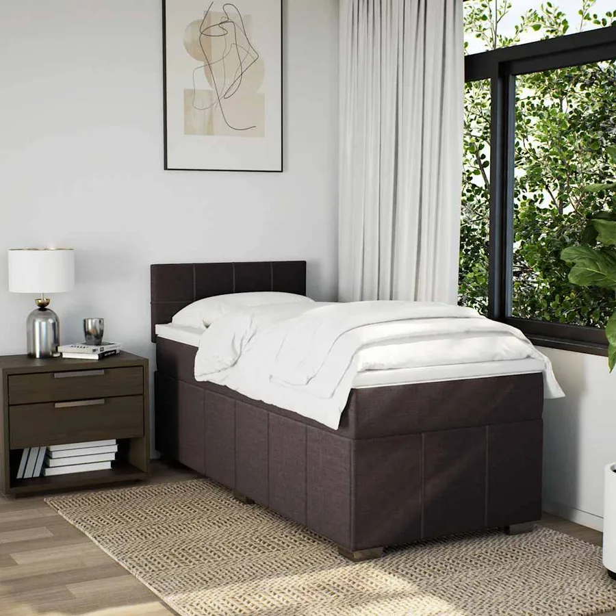 Sommier à lattes de lit avec matelas Marron foncé 90x200 cm - 3
