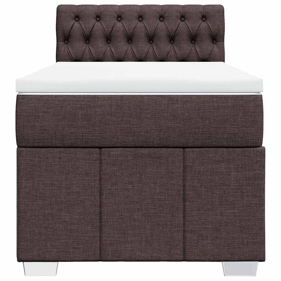 Sommier à lattes de lit avec matelas Marron foncé 90x200 cm - 4