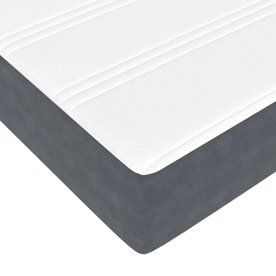 Cadre de lit ottoman avec matelas gris foncé 140x200 cm velours - 12