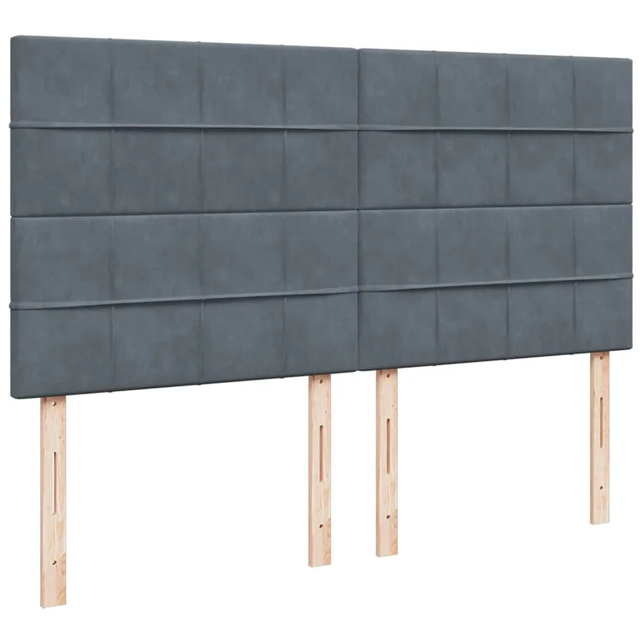Cadre de lit ottoman avec matelas gris foncé 160x200cm velours - 13
