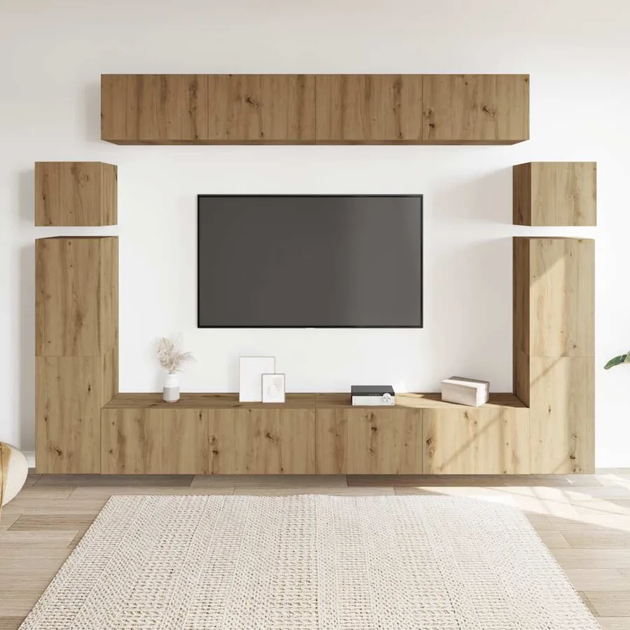 Ensemble de meuble TV mural 8 pcs chêne artisanal - 3