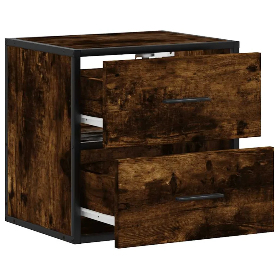 Table de chevet murale Chêne fumé 40x31x39,5 cm - 8