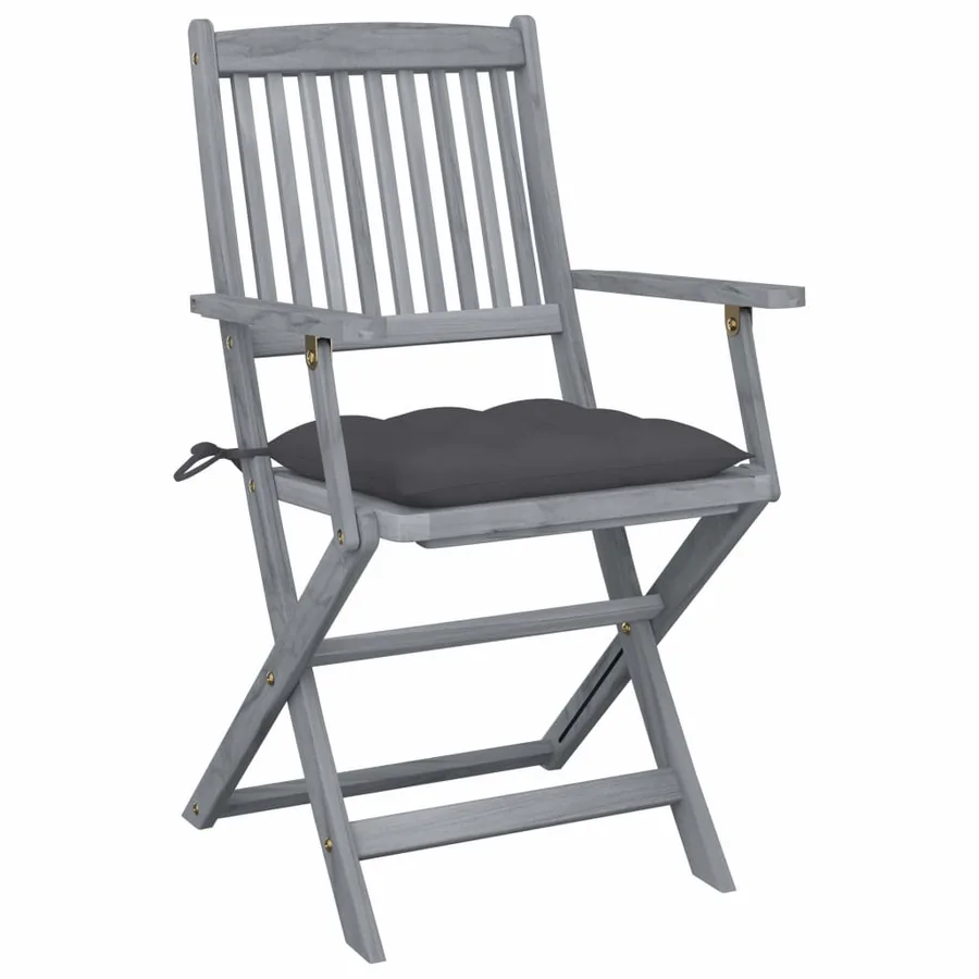 Chaises pliables d'extérieur lot de 6 et coussins Bois d'acacia - 3