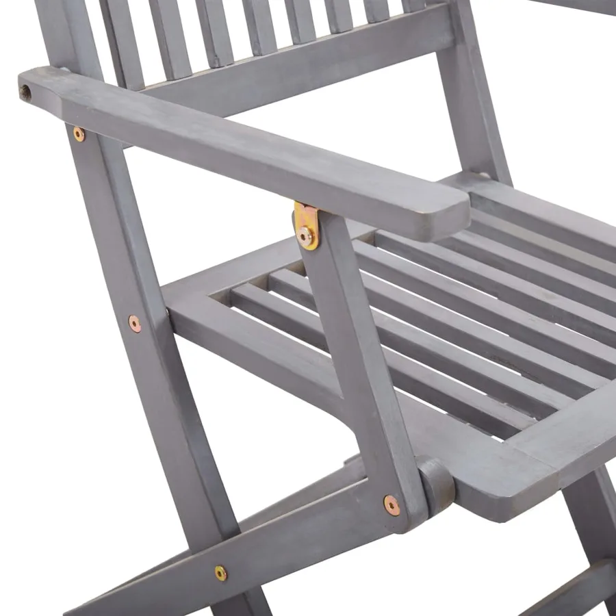 Chaises pliables d'extérieur lot de 6 et coussins Bois d'acacia - 8