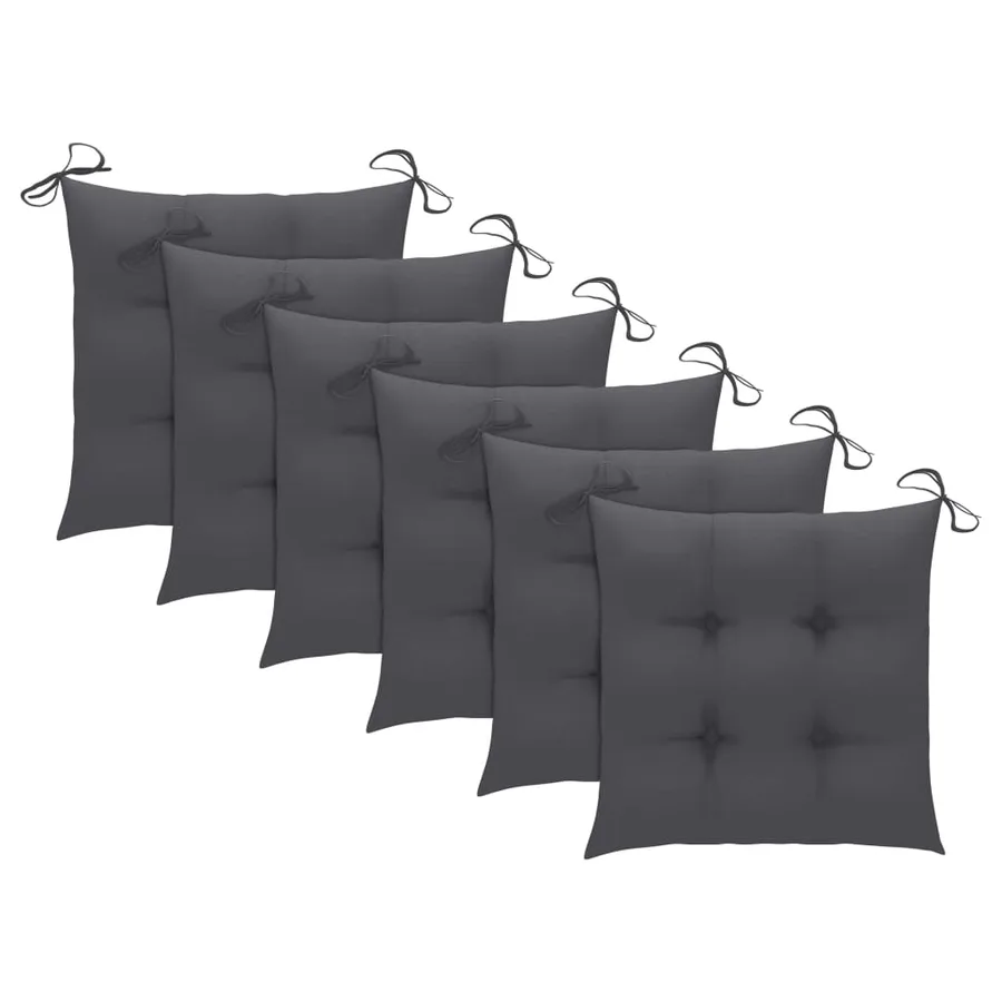 Chaises pliables d'extérieur lot de 6 et coussins Bois d'acacia - 9