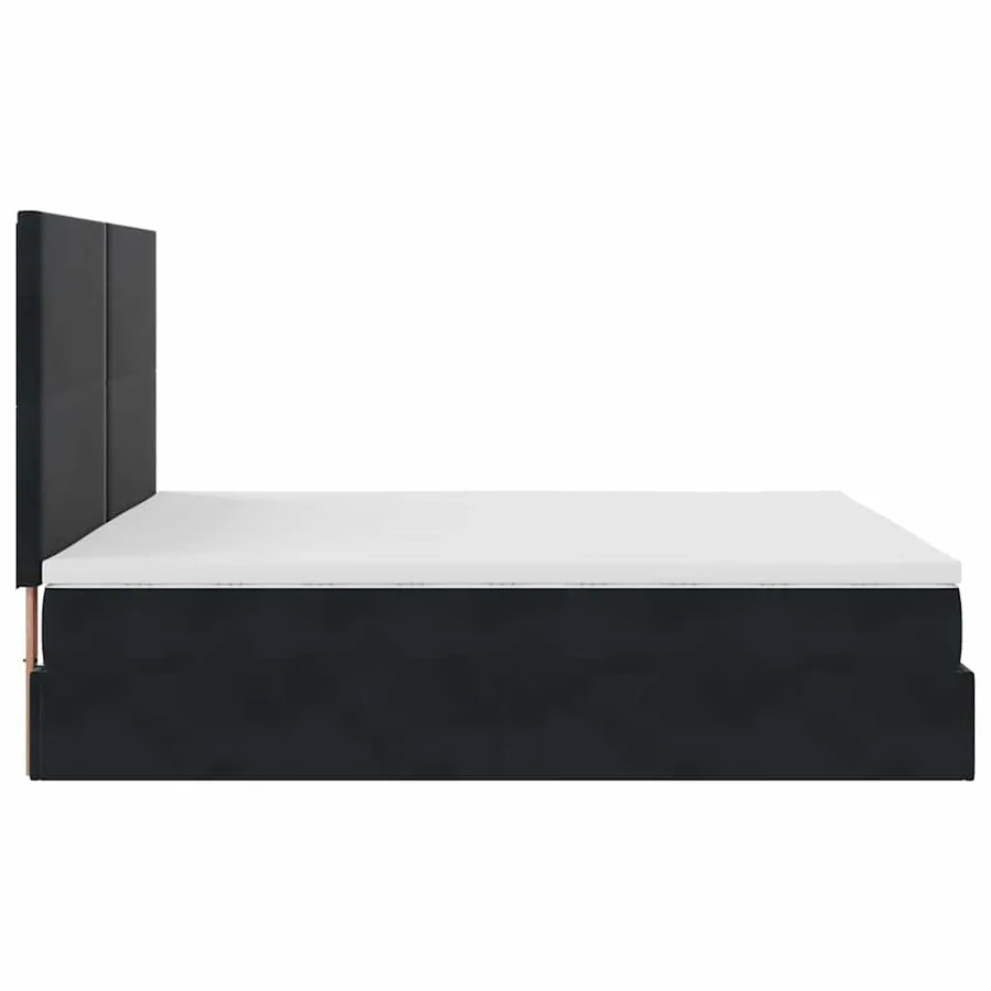 Cadre de lit ottoman avec matelas noir 160x200 cm velours - 9