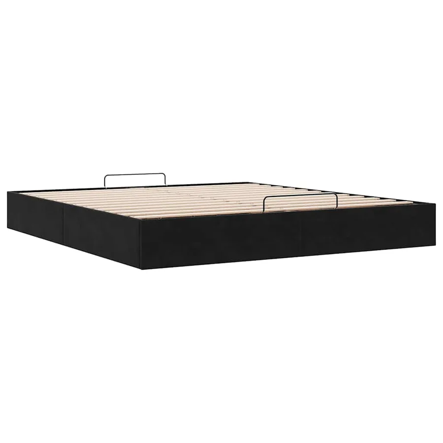 Cadre de lit ottoman sans matelas noir 160x200 cm velours - 6