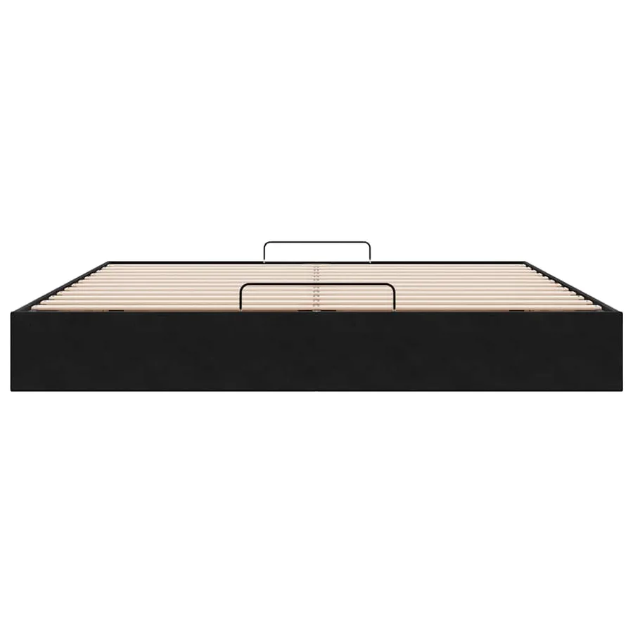 Cadre de lit ottoman sans matelas noir 160x200 cm velours - 7