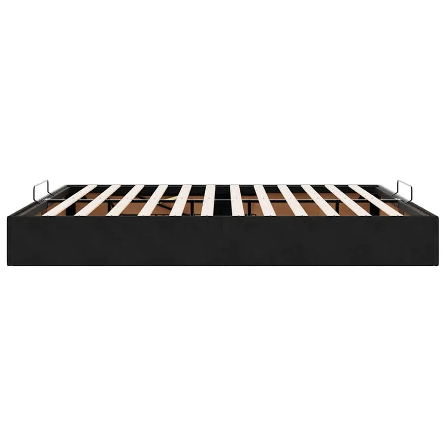 Cadre de lit ottoman sans matelas noir 160x200 cm velours - 8