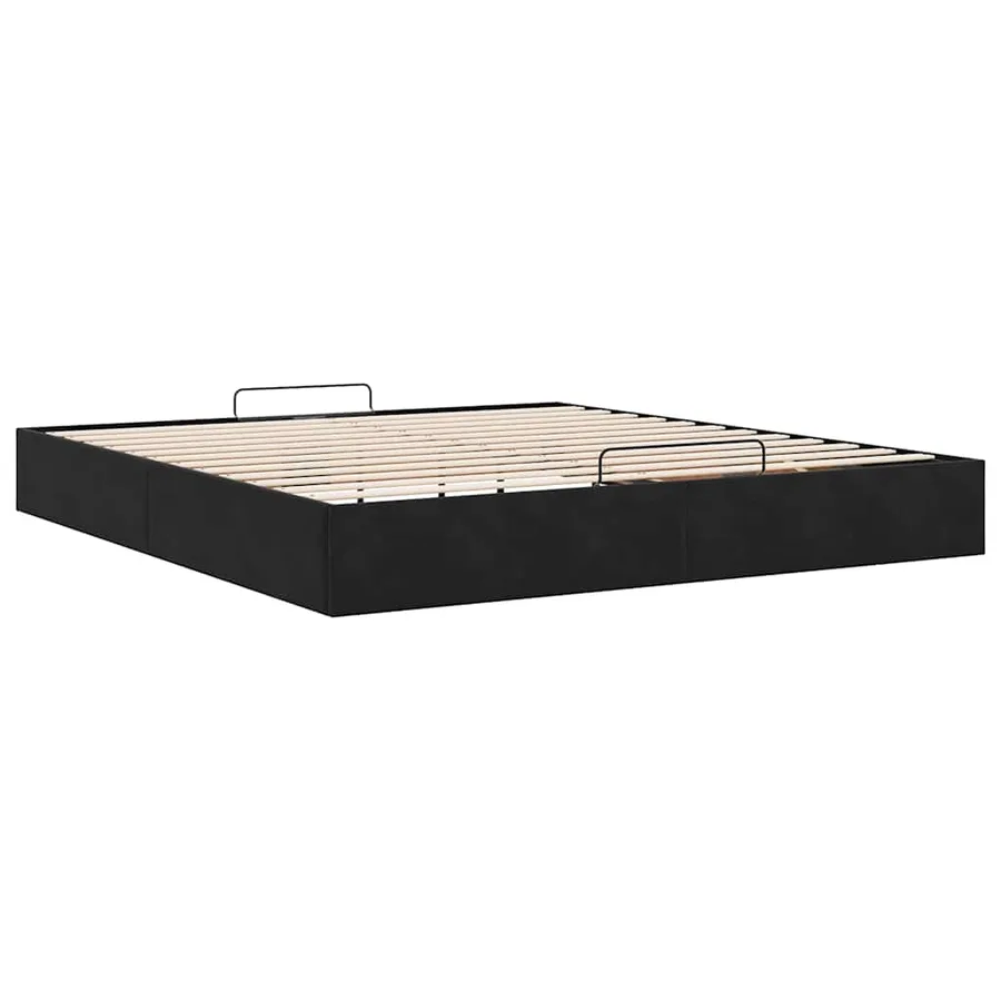 Cadre de lit ottoman sans matelas noir 160x200 cm velours - 9