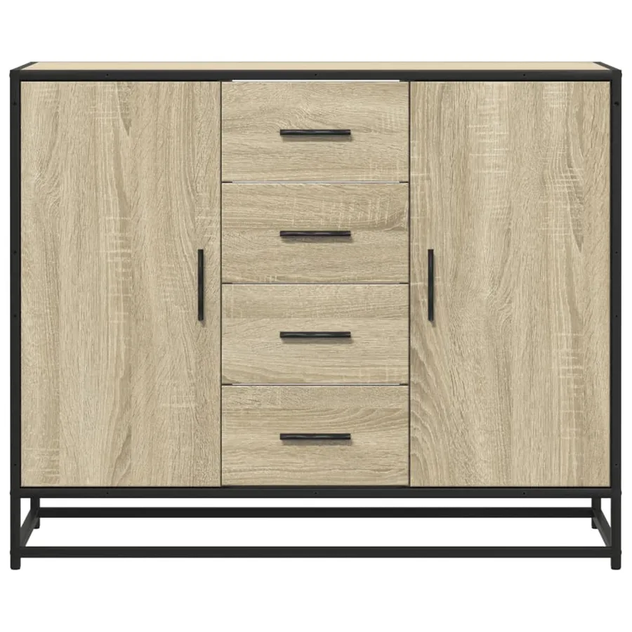 Buffet chêne sonoma 92x35x76 cm bois d'ingénierie - 4