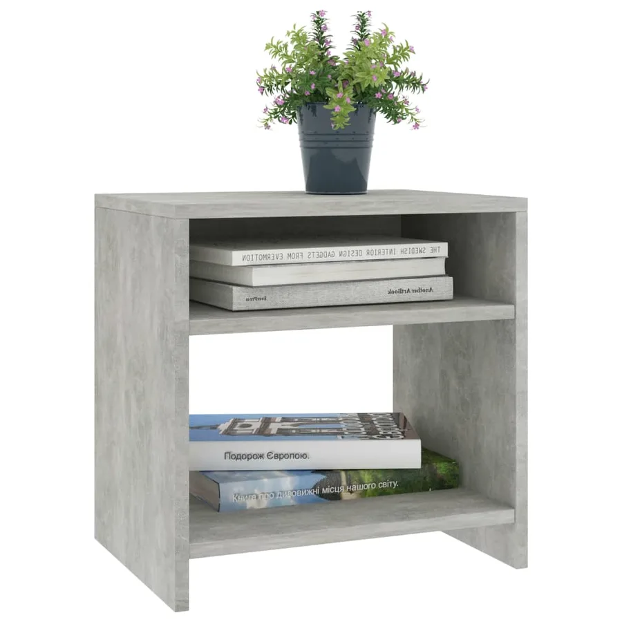 Tables de chevet 2 pcs Gris béton 40x30x40 cm Bois d'ingénierie - 3