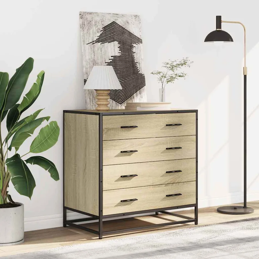 Commode chêne sonoma 70x41x70 cm bois d'ingénierie - 3
