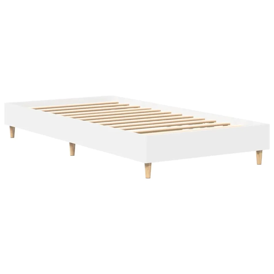 Cadre de lit sans matelas blanc 75x190 cm bois d'ingénierie - 4