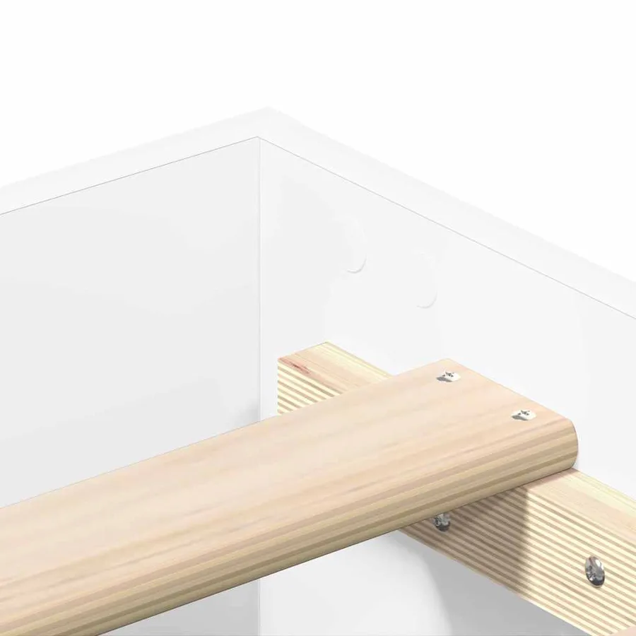 Cadre de lit sans matelas blanc 75x190 cm bois d'ingénierie - 8