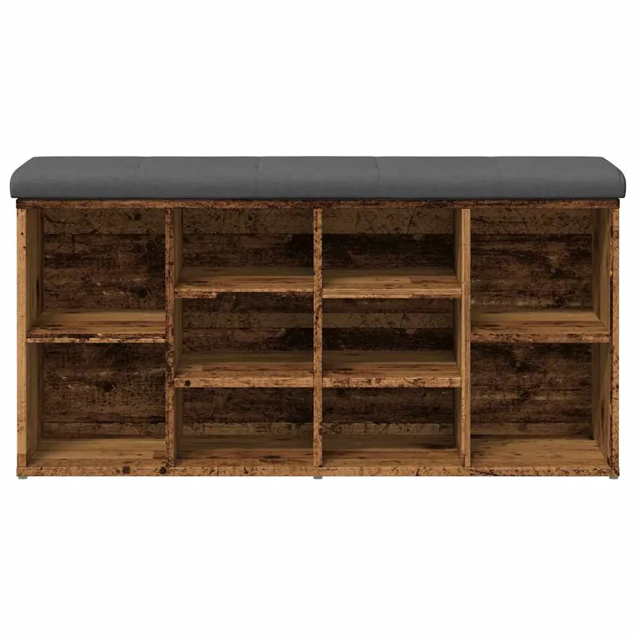 Banc à chaussures vieux bois 102x32x50 cm bois d'ingénierie - 3