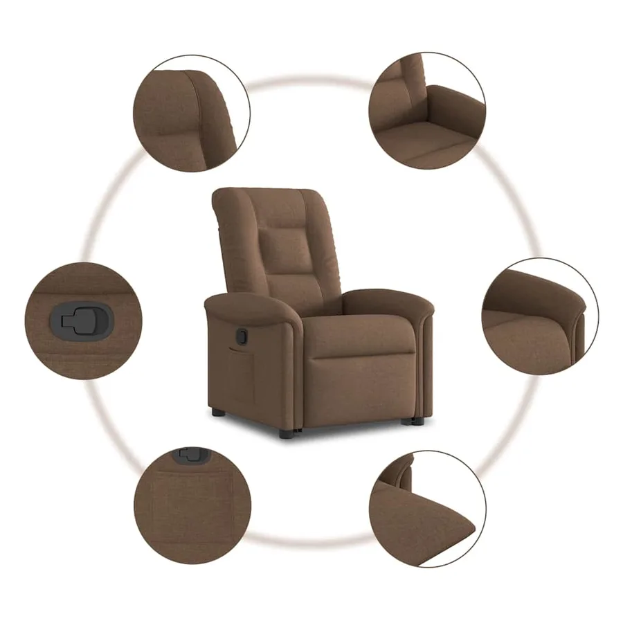 Fauteuil inclinable Marron Tissu - 10