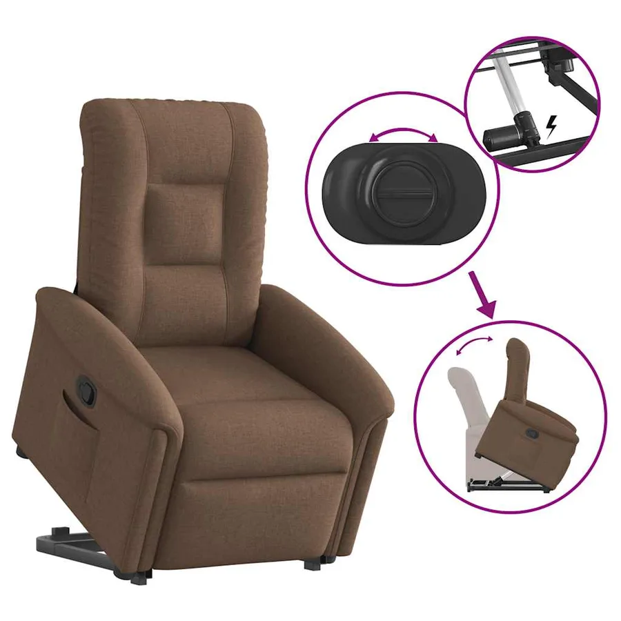 Fauteuil inclinable Marron Tissu - 8