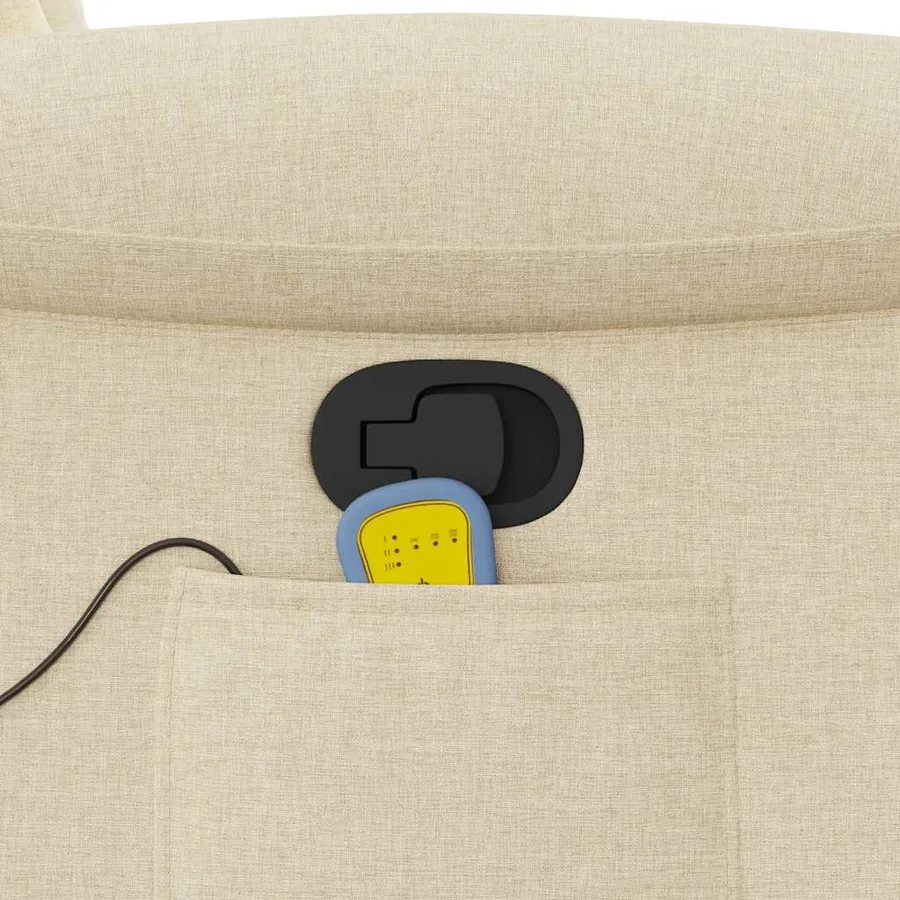 Fauteuil inclinable de massage Crème Tissu - 14