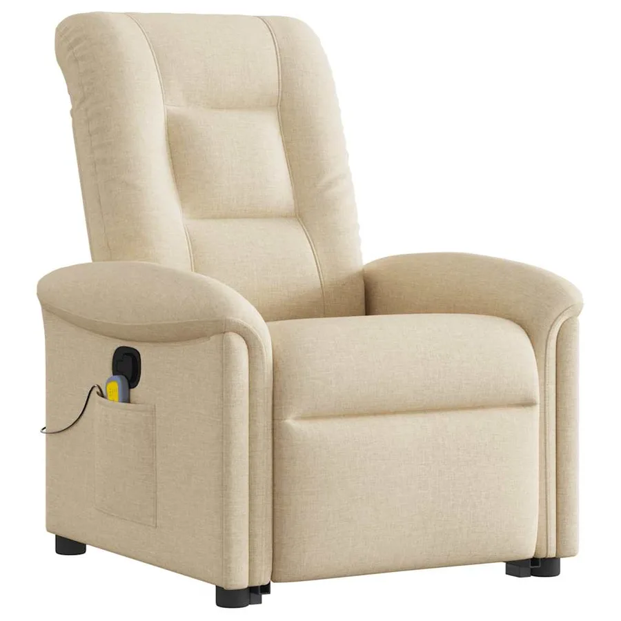 Fauteuil inclinable de massage Crème Tissu - 4