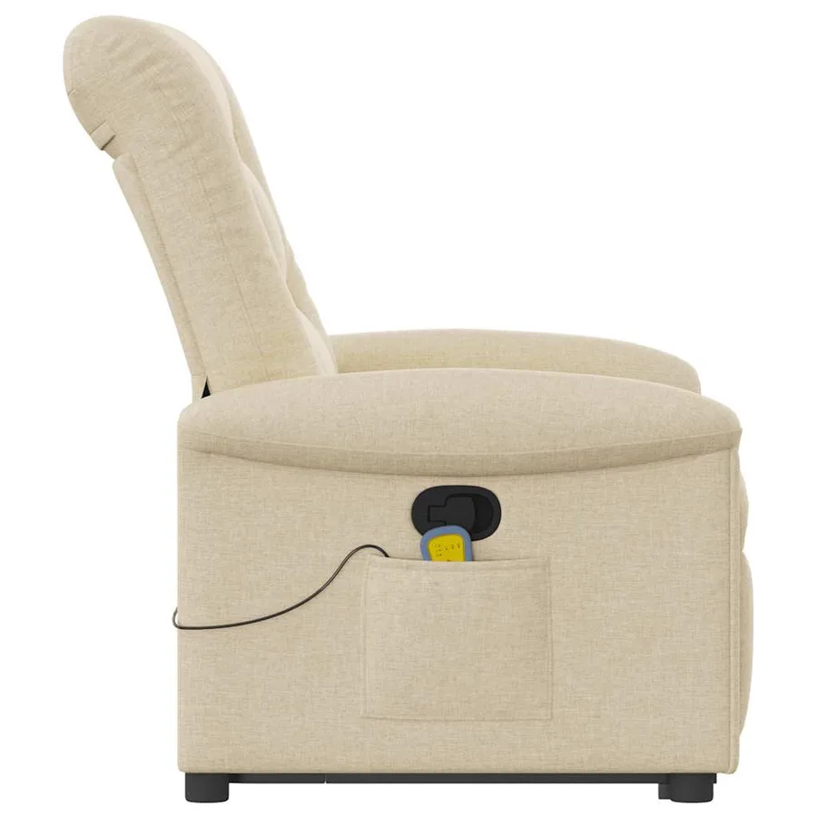Fauteuil inclinable de massage Crème Tissu - 6