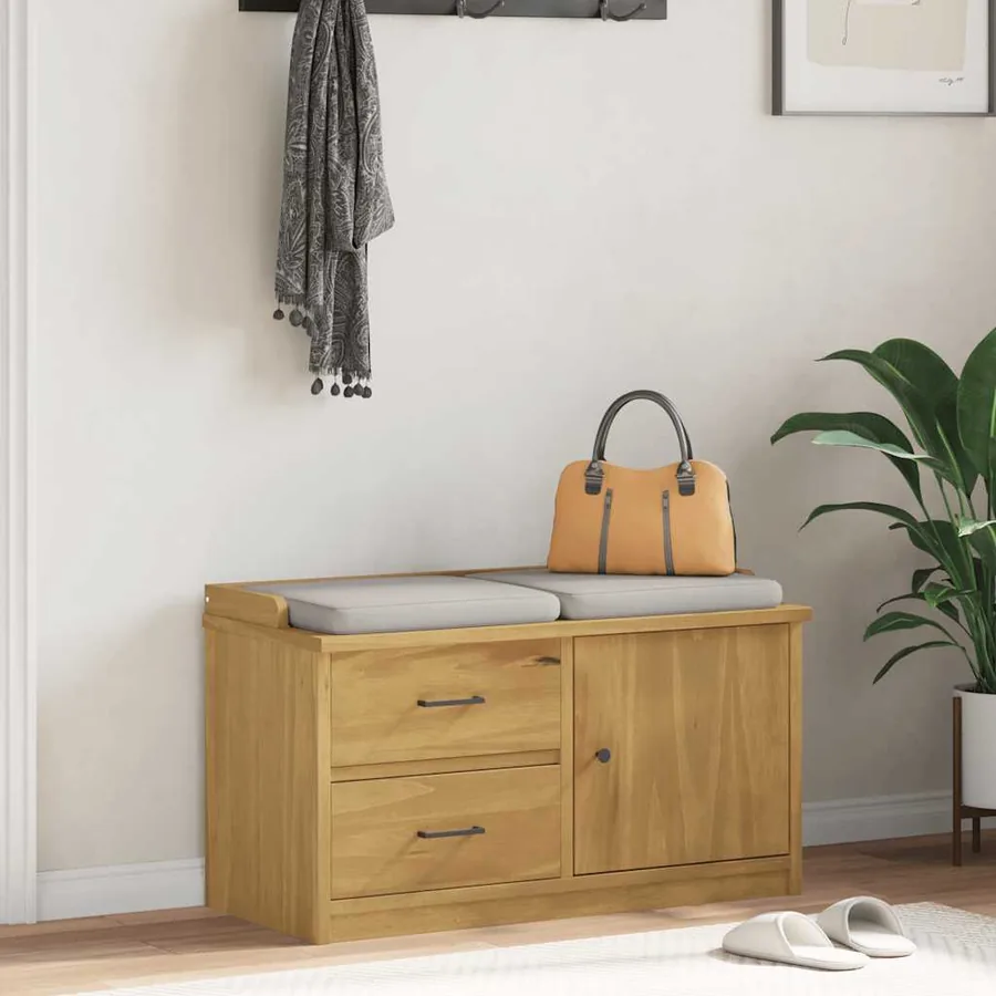 Banc de couloir SANDNES 87x40x50 cm bois de pin massif