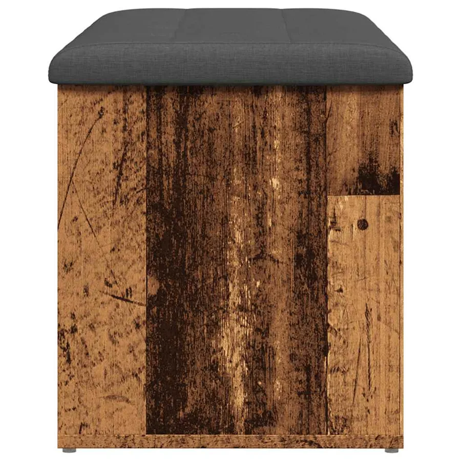 Banc de rangement vieux bois 102x42x45 cm bois d'ingénierie - 5